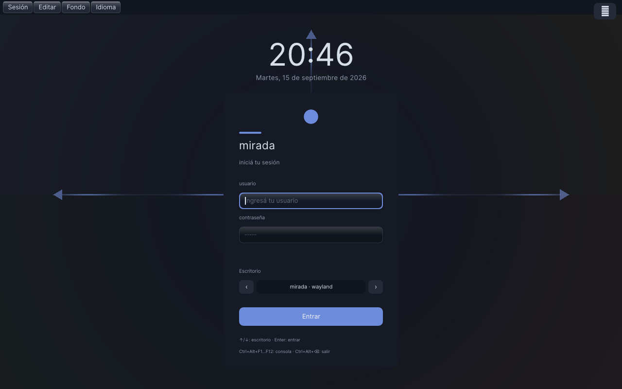 mirada · greeter